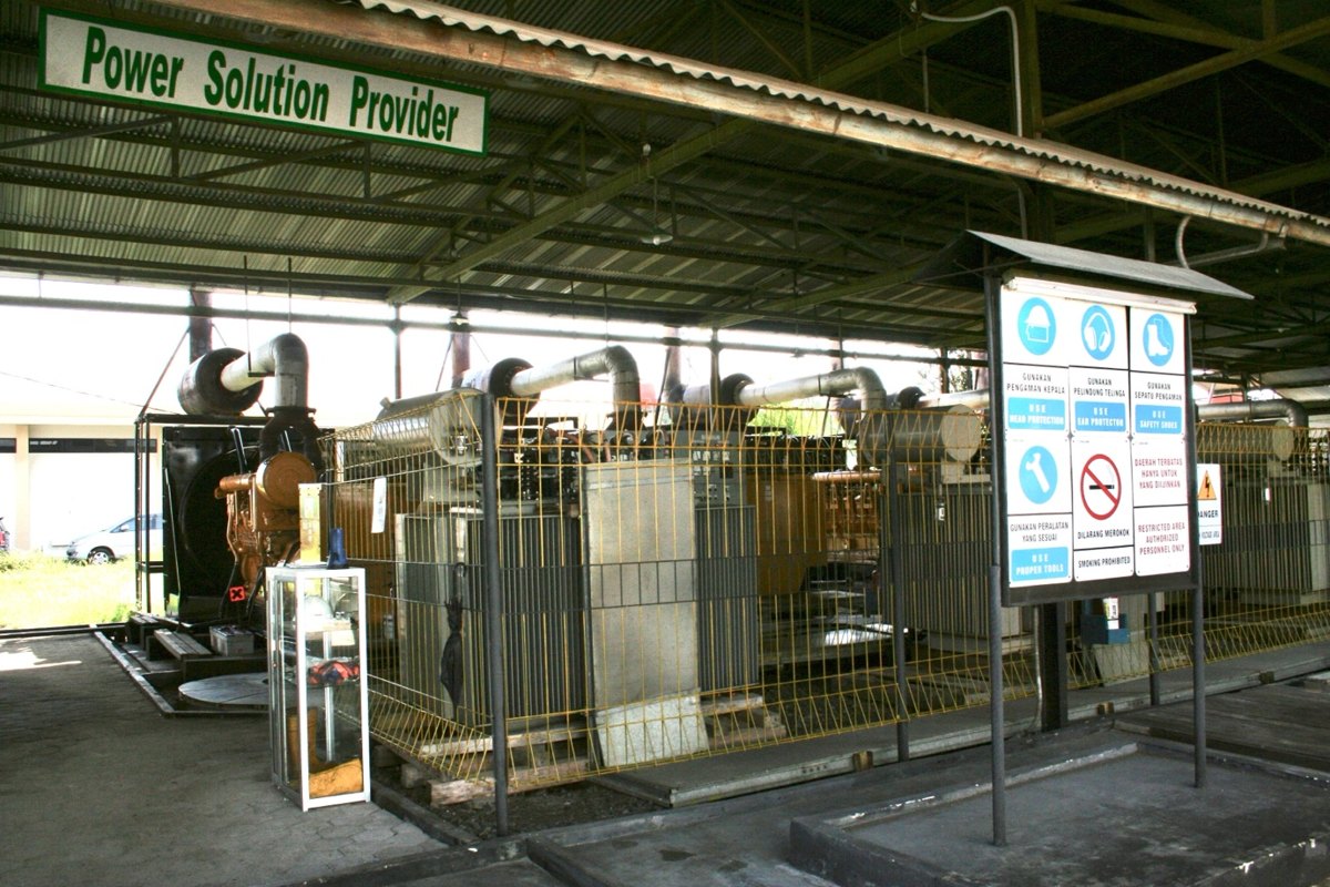 Diesel generating sets on the Indonesian side, to be displaced by the interconnection