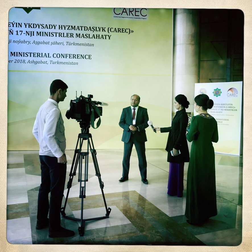 Television interview at the 17th CAREC Ministerial Conference, Ashgabat